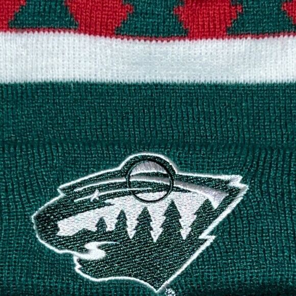 NHL MN Wild Hockey Xfinity Collaboration Knit Pom Pom Hat - Picture 3 of 3